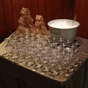 Elegant glassware and ice for our libations ...